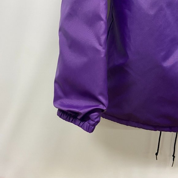 LSU Tigers Purple Snap-up Chalk Line Nylon Jacket w/ fleece lining Size S USA - Picture 6 of 16